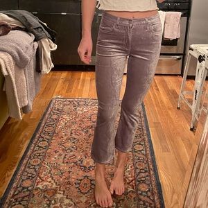 Citizen of humanity purple cropped velvet flare jeans